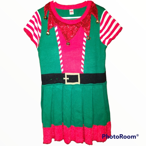 Holiday Time Dresses Holiday Time Elf Ugly Sweater Dress Size